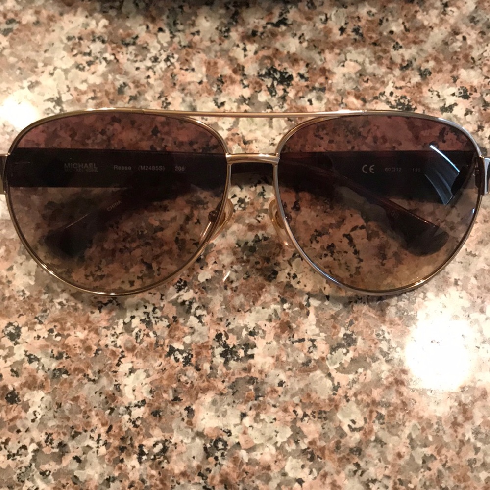 Micheal Kors Gold Aviator Sunglasses with case
